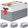 Set of 4 Fabric Storage Bins with Handles – 14"x10" Closet & Shelf Organizer
