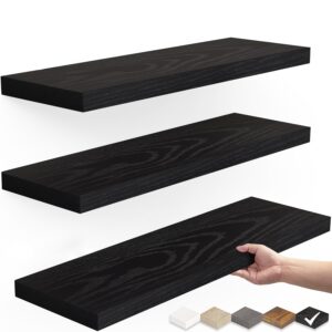 Modern Black Floating Wall Shelves
