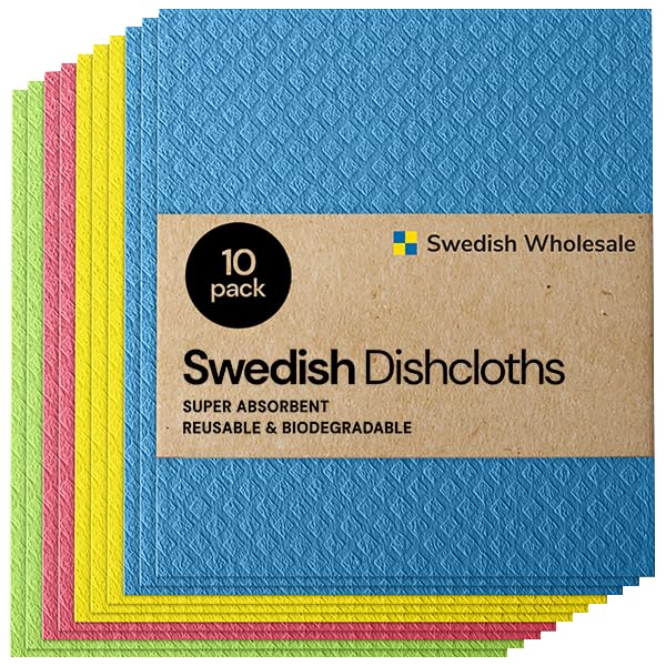Special Swedish Dishcloths 10-Pack – Eco-Friendly, Reusable, Odor-Free Cleaning Cloths