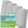 4-Pack Damp Dusting Sponges – Reusable Grey Cleaning Pads for Blinds, Fan Blades, Floorboards, Vents, Mirrors