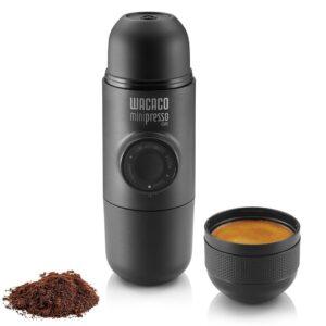 WACACO Minipresso GR, Portable Espresso Maker, Uses Ground Coffee, Hand-Operated, Ideal for Travel and Camping