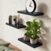 Modern Black Floating Wall Shelves