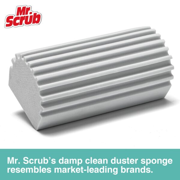 4-Pack Damp Dusting Sponges – Reusable Grey Cleaning Pads for Blinds, Fan Blades, Floorboards, Vents, Mirrors