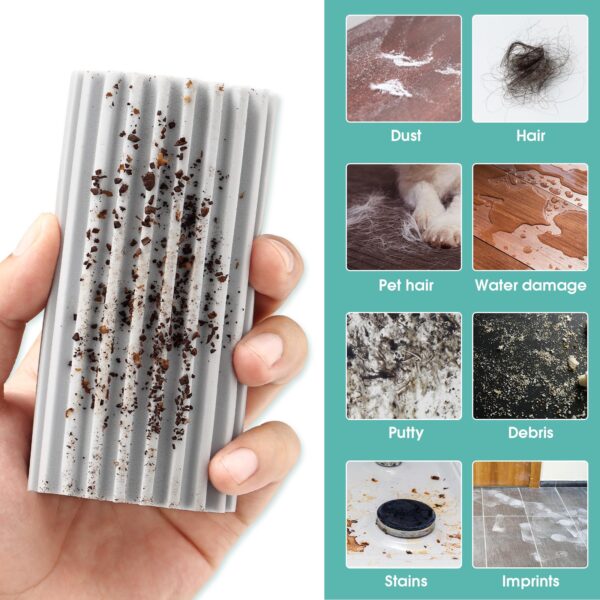 4-Pack Damp Dusting Sponges – Reusable Grey Cleaning Pads for Blinds, Fan Blades, Floorboards, Vents, Mirrors
