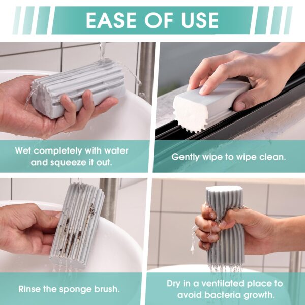 4-Pack Damp Dusting Sponges – Reusable Grey Cleaning Pads for Blinds, Fan Blades, Floorboards, Vents, Mirrors
