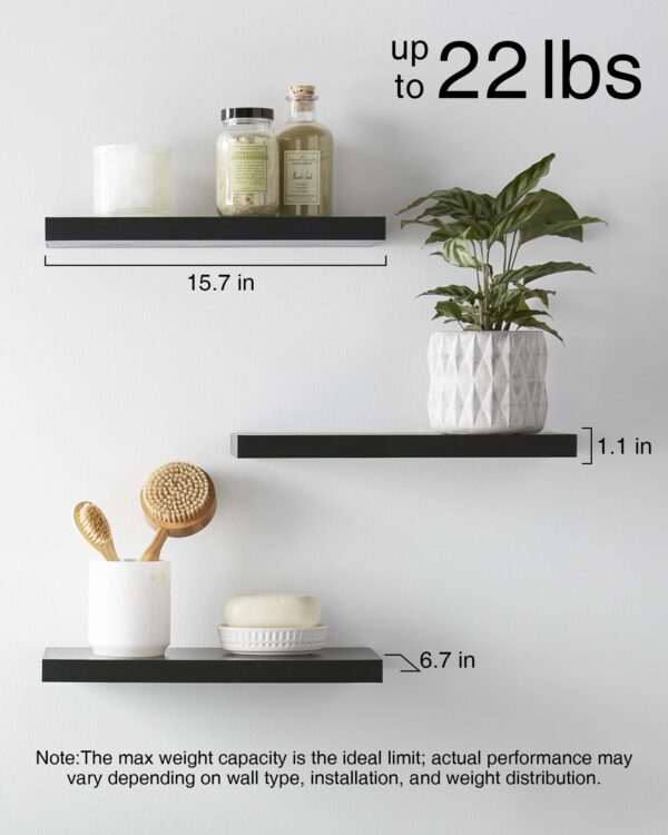 Modern Black Floating Wall Shelves