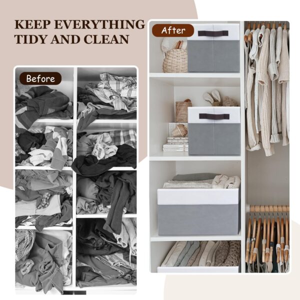 Set of 4 Fabric Storage Bins with Handles – 14"x10" Closet & Shelf Organizer