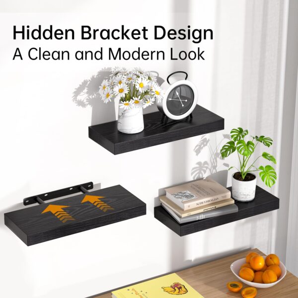 Modern Black Floating Wall Shelves