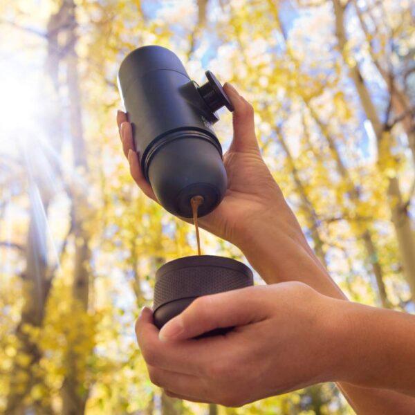 WACACO Minipresso GR, Portable Espresso Maker, Uses Ground Coffee, Hand-Operated, Ideal for Travel and Camping
