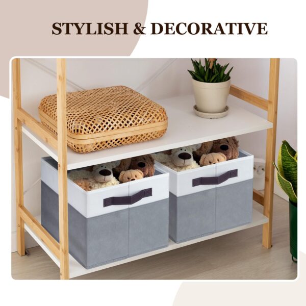 Set of 4 Fabric Storage Bins with Handles – 14"x10" Closet & Shelf Organizer