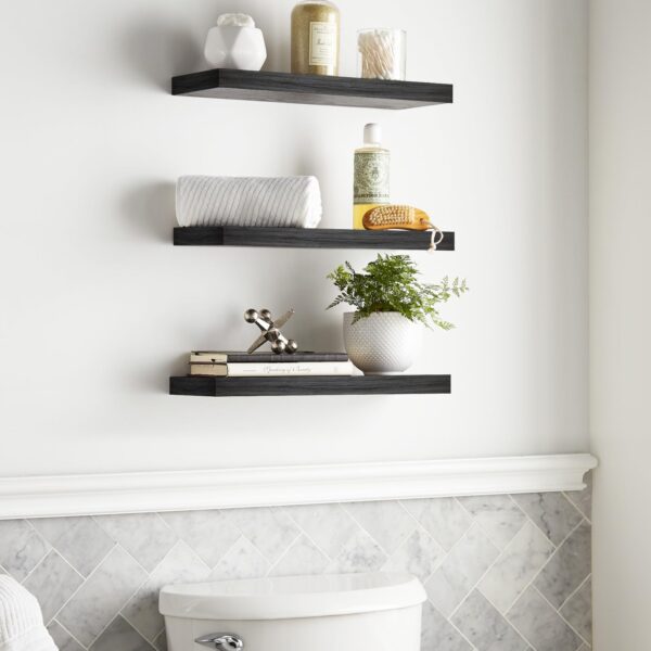 Modern Black Floating Wall Shelves