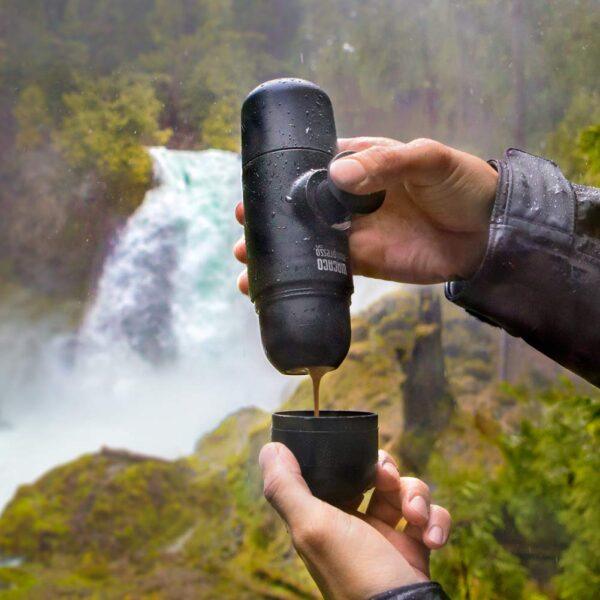 WACACO Minipresso GR, Portable Espresso Maker, Uses Ground Coffee, Hand-Operated, Ideal for Travel and Camping