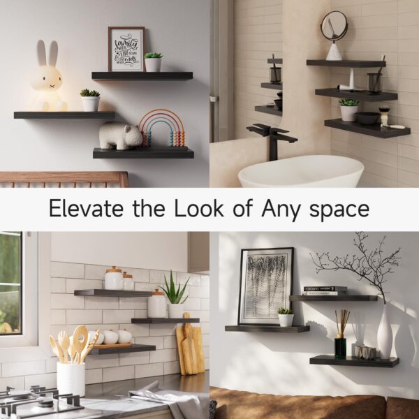 Modern Black Floating Wall Shelves