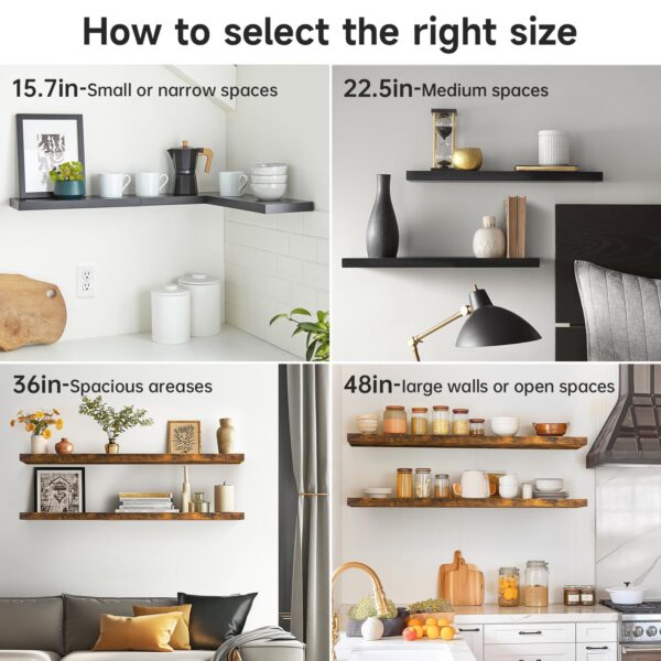 Modern Black Floating Wall Shelves