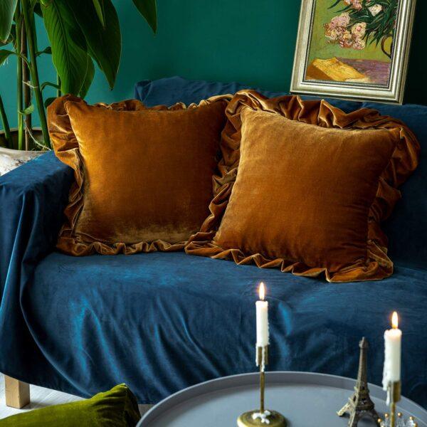Velvet Throw Pillow Covers (Set of 2)
