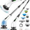 Electric Spin Scrubber Cordless Cleaning Brush – 9 Heads, Waterproof, for Bathroom, Floor, Tile & Car (White)