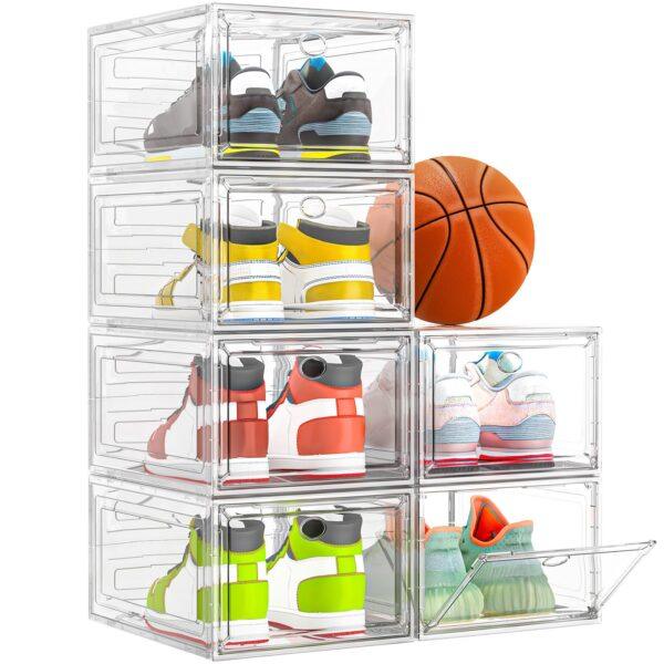 Stackable Shoe Storage Boxes (Set of 6)