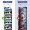 Over-the-Door Hanging Organizer – 5 Large Pockets + 10 Mesh Side Pockets, Clear Window, Heavy-Duty 44 lb Capacity, for Toys, Shoes, Diapers & More, 5-Layer Storage (Dark Grey)