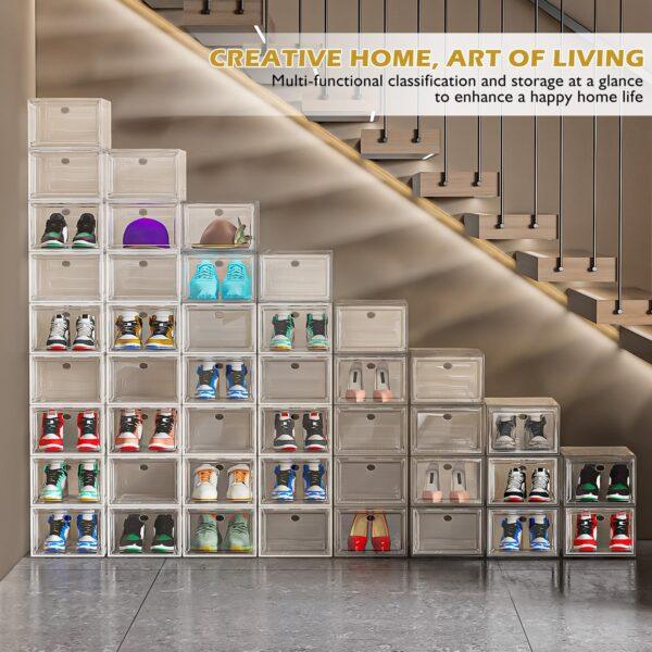 Stackable Shoe Storage Boxes (Set of 6)