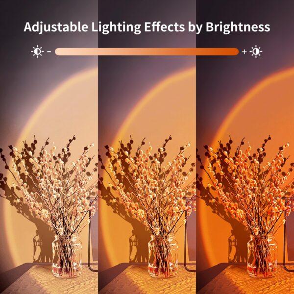 Sunset Lamp Projector with App & Button Control – 360° Rotating LED Light, Multicolor Mood Lamp for Bedroom, Room Decor, Parties, Christmas Gifts, TikTok Setup