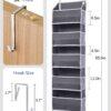 Over-the-Door Hanging Organizer – 5 Large Pockets + 10 Mesh Side Pockets, Clear Window, Heavy-Duty 44 lb Capacity, for Toys, Shoes, Diapers & More, 5-Layer Storage (Dark Grey)
