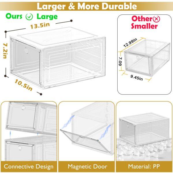 Stackable Shoe Storage Boxes (Set of 6)