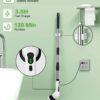 Electric Spin Scrubber – Cordless Power Cleaning Brush with 9 Replaceable Heads, 2-Speed, 2H Battery, Extendable Handle, IPX7 Waterproof for Bathroom, Floor, Tub, Tile & Car (White)
