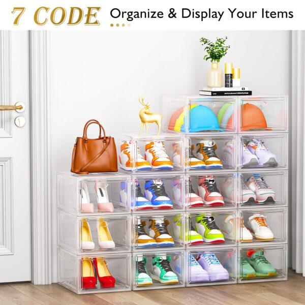 Stackable Shoe Storage Boxes (Set of 6)