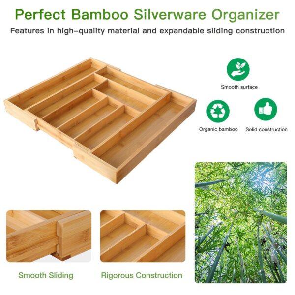 Expandable Bamboo Drawer Organizer