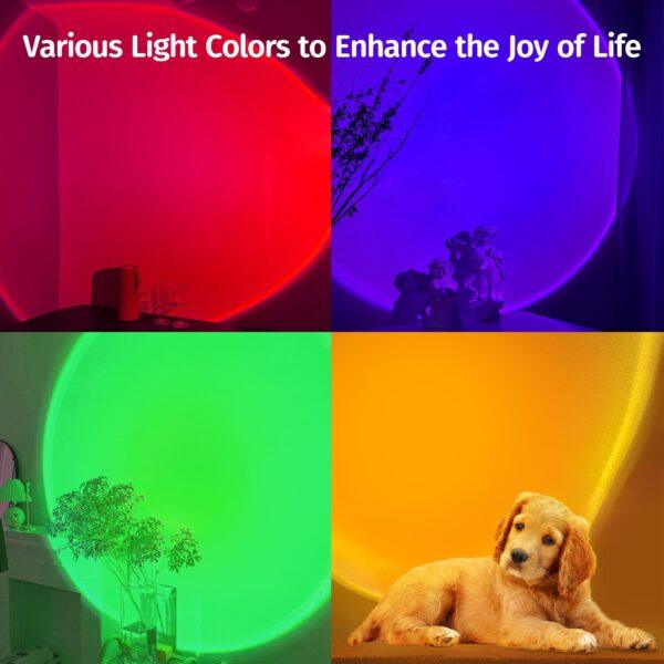 Sunset Lamp Projector with App & Button Control – 360° Rotating LED Light, Multicolor Mood Lamp for Bedroom, Room Decor, Parties, Christmas Gifts, TikTok Setup