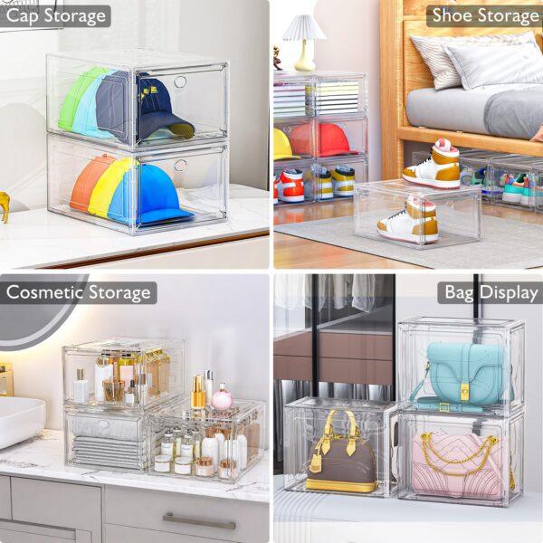 Stackable Shoe Storage Boxes (Set of 6)