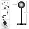 Sunset Lamp Projector with App & Button Control – 360° Rotating LED Light, Multicolor Mood Lamp for Bedroom, Room Decor, Parties, Christmas Gifts, TikTok Setup