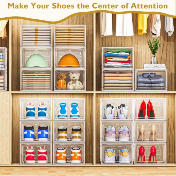 Stackable Shoe Storage Boxes (Set of 6)