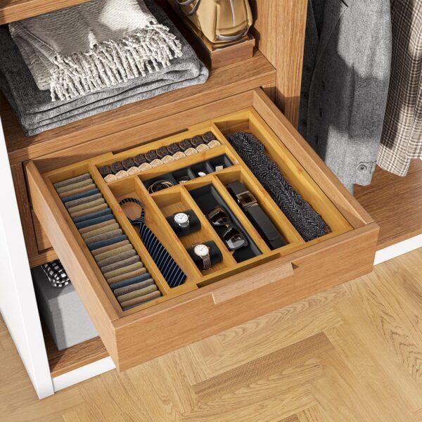 Expandable Bamboo Drawer Organizer