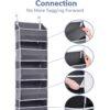 Over-the-Door Hanging Organizer – 5 Large Pockets + 10 Mesh Side Pockets, Clear Window, Heavy-Duty 44 lb Capacity, for Toys, Shoes, Diapers & More, 5-Layer Storage (Dark Grey)