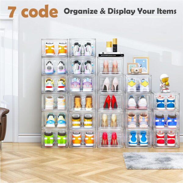 Stackable Shoe Storage Boxes (Set of 6)